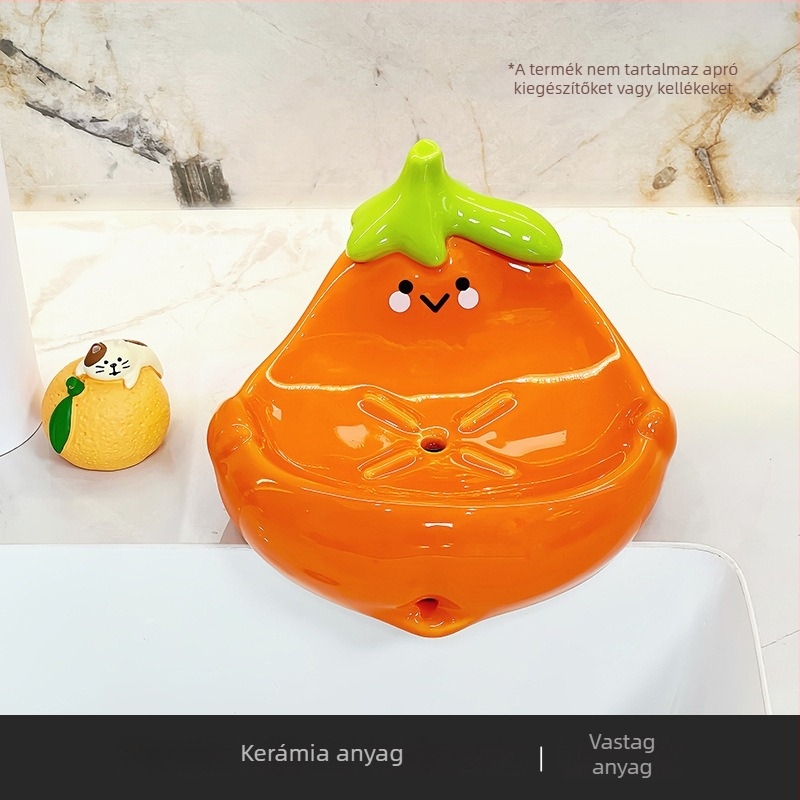 Persimmon kerámiás szappantartó fúrás nélkül a fürdőszobában, szappan tároló a mosdóhoz