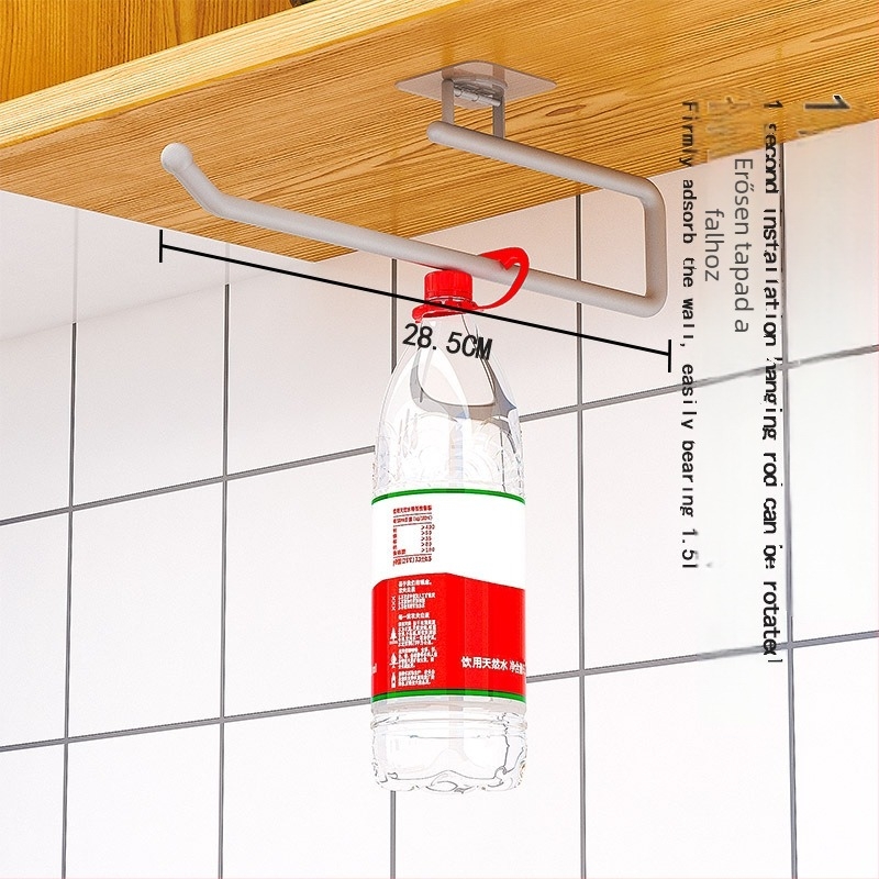 Fali műanyag tekercses papírtartó, sokoldalú konyhai rendező
