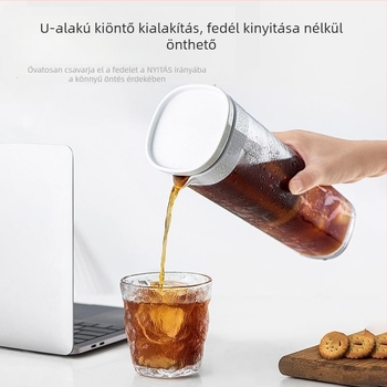 Hidegkávé főző kanna gyümölcstea-infúzorral, zárható üveg szűrővel