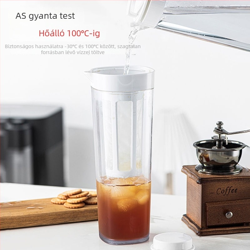 Hidegkávé főző kanna gyümölcstea-infúzorral, zárható üveg szűrővel