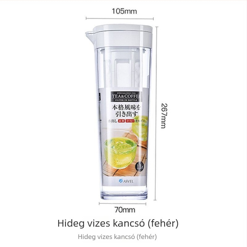 Hidegkávé főző kanna gyümölcstea-infúzorral, zárható üveg szűrővel