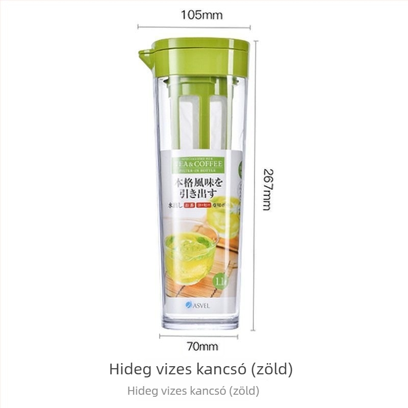 Hidegkávé főző kanna gyümölcstea-infúzorral, zárható üveg szűrővel
