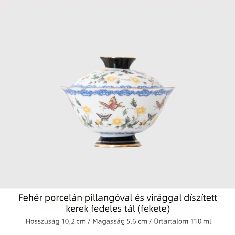 Porcelán teáskanna és gaiwan, kis készlet otthonra és az irodába, ízléses magas minőségű teáscsészék, Kung Fu teáskészlet