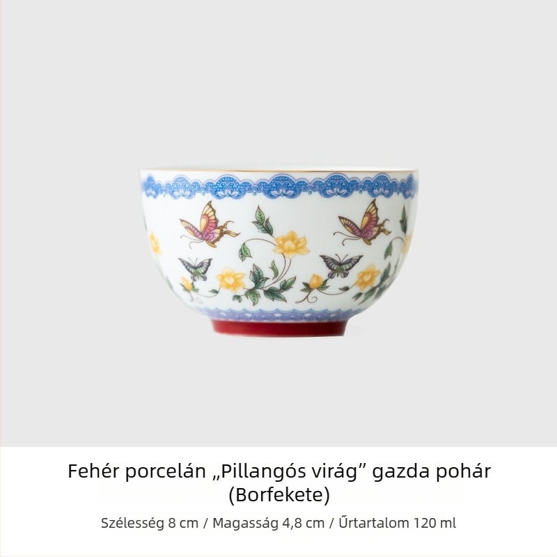 Porcelán teáskanna és gaiwan, kis készlet otthonra és az irodába, ízléses magas minőségű teáscsészék, Kung Fu teáskészlet