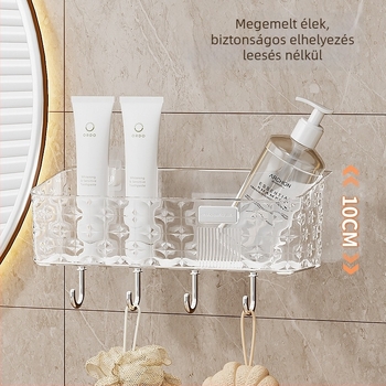 Fúrás nélküli falra szerelhető tároló, fürdőszobába és WC-hez, erős