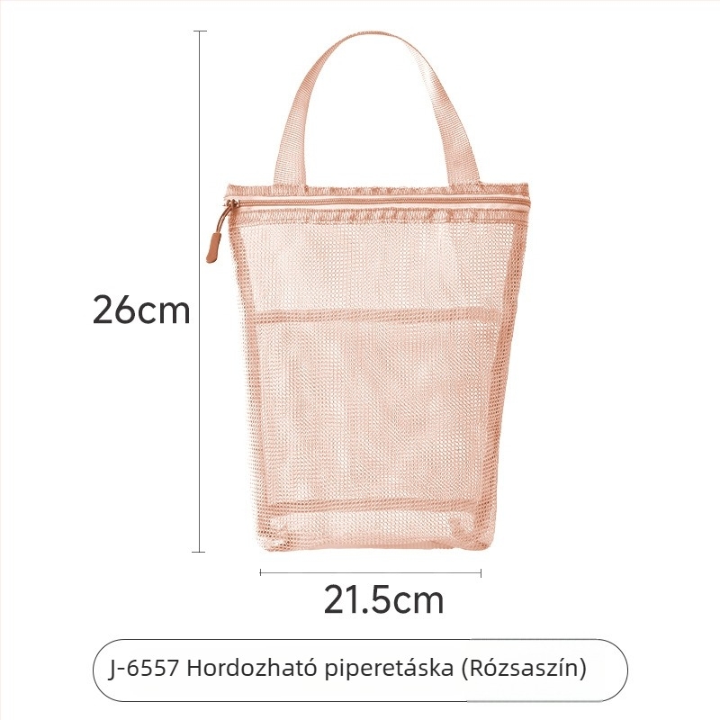 Hordozható kozmetikai táska, nagy kapacitású, átlátszó hálós tároló a kozmetikumok és bőrápolás számára, utazáshoz