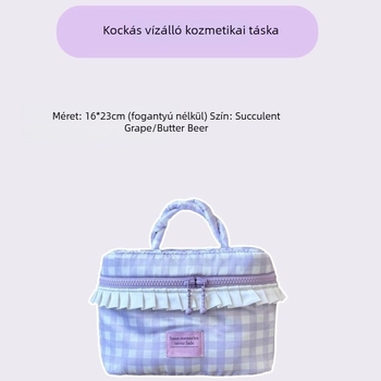 Koreai stílusú, fonott mintázatú vízálló smink- és higiénés táska, nagy kapacitás, rétegzett rekeszekkel, utazáshoz hordozható