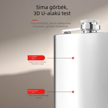 Rozsdamentes acél flaska, 8 oz, fekete permetezett bevonat, hordozható