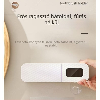 Intelligens fogkefetartó UV sterilizálással, automatikus érzékelés, szívókorongos rögzítés, fúrószerelés nélkül