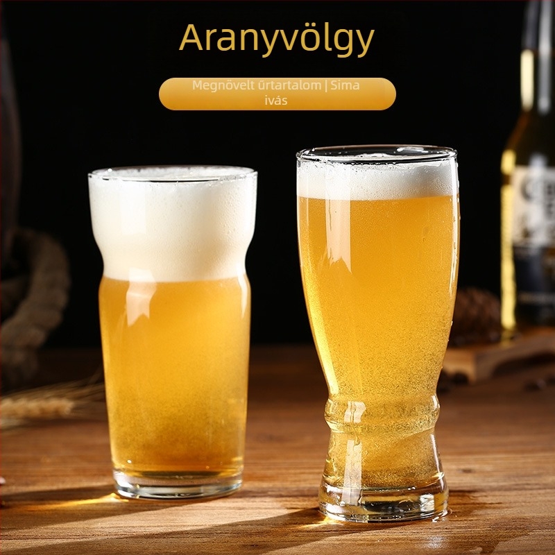 Kézműves sörökhöz készült üvegpohár, 500 ml, nagy kapacitású, logóval ellátható