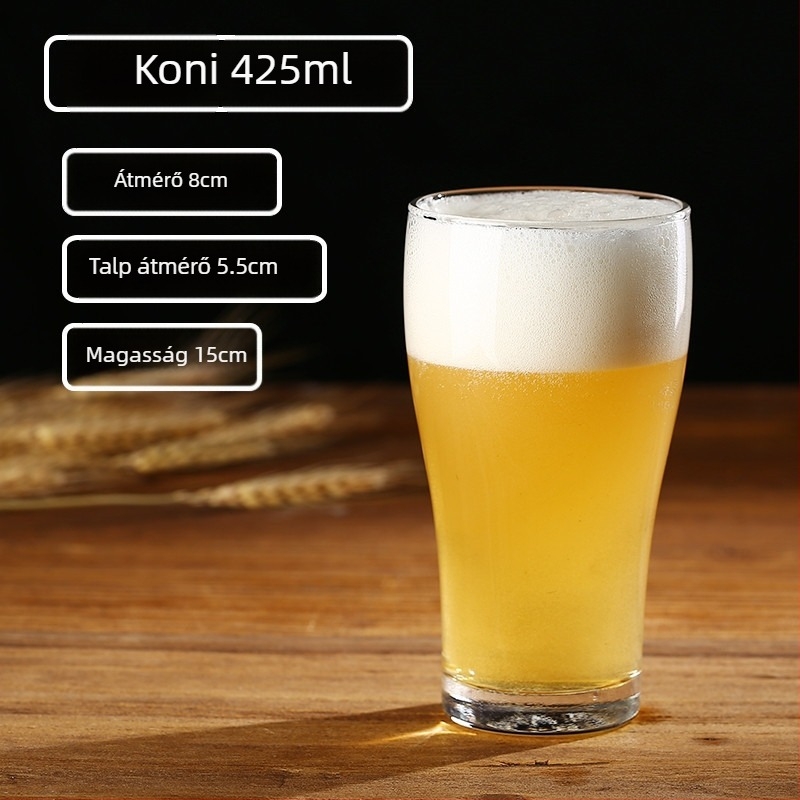 Kézműves sörökhöz készült üvegpohár, 500 ml, nagy kapacitású, logóval ellátható