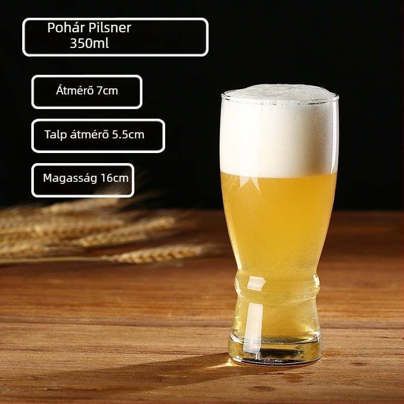 Kézműves sörökhöz készült üvegpohár, 500 ml, nagy kapacitású, logóval ellátható
