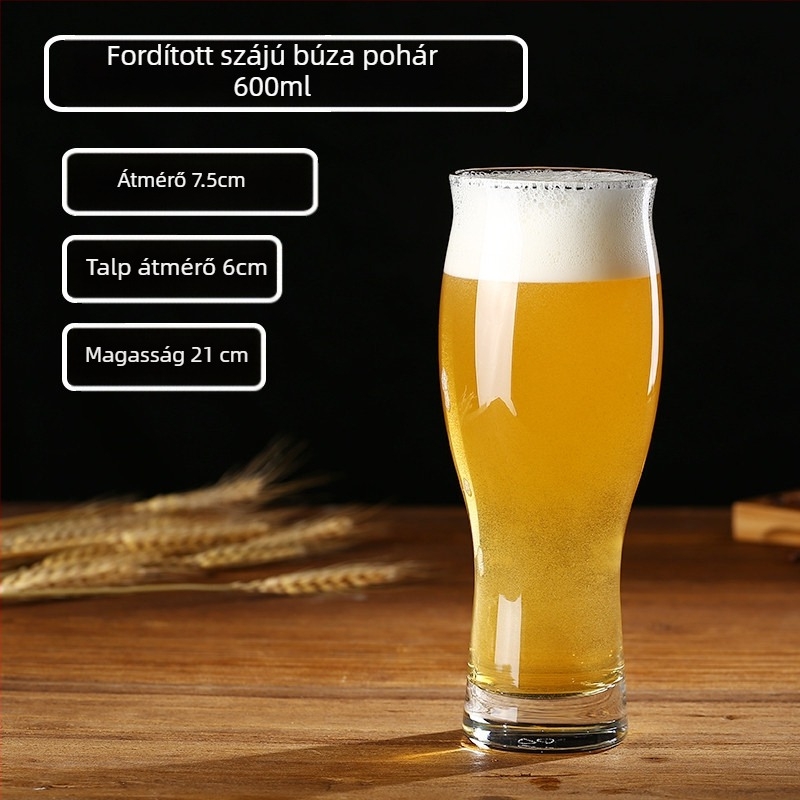 Kézműves sörökhöz készült üvegpohár, 500 ml, nagy kapacitású, logóval ellátható