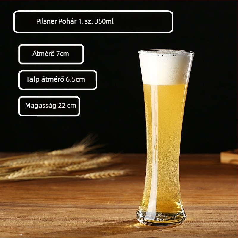 Kézműves sörökhöz készült üvegpohár, 500 ml, nagy kapacitású, logóval ellátható