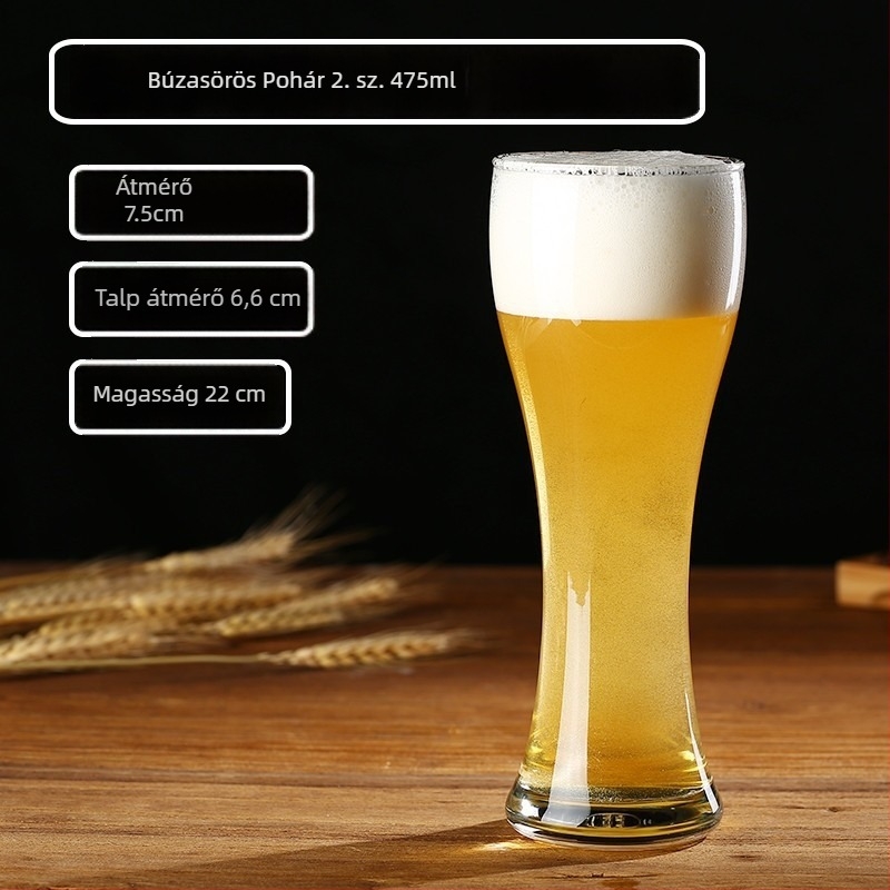 Kézműves sörökhöz készült üvegpohár, 500 ml, nagy kapacitású, logóval ellátható