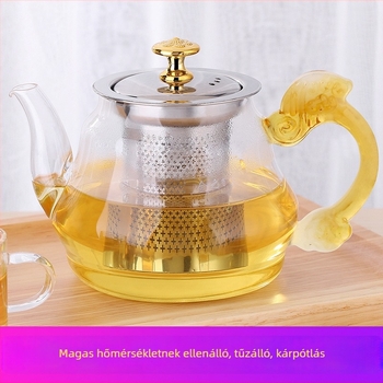 Hőálló üveg teáskanna és csésze készlet szűrővel otthoni teafőzéshez