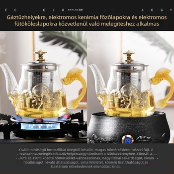 Hőálló üveg teáskanna és csésze készlet szűrővel otthoni teafőzéshez