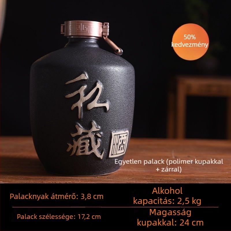Kerámiából készült zárható boros tartály, üres tartály borhoz, 25 kg kapacitás