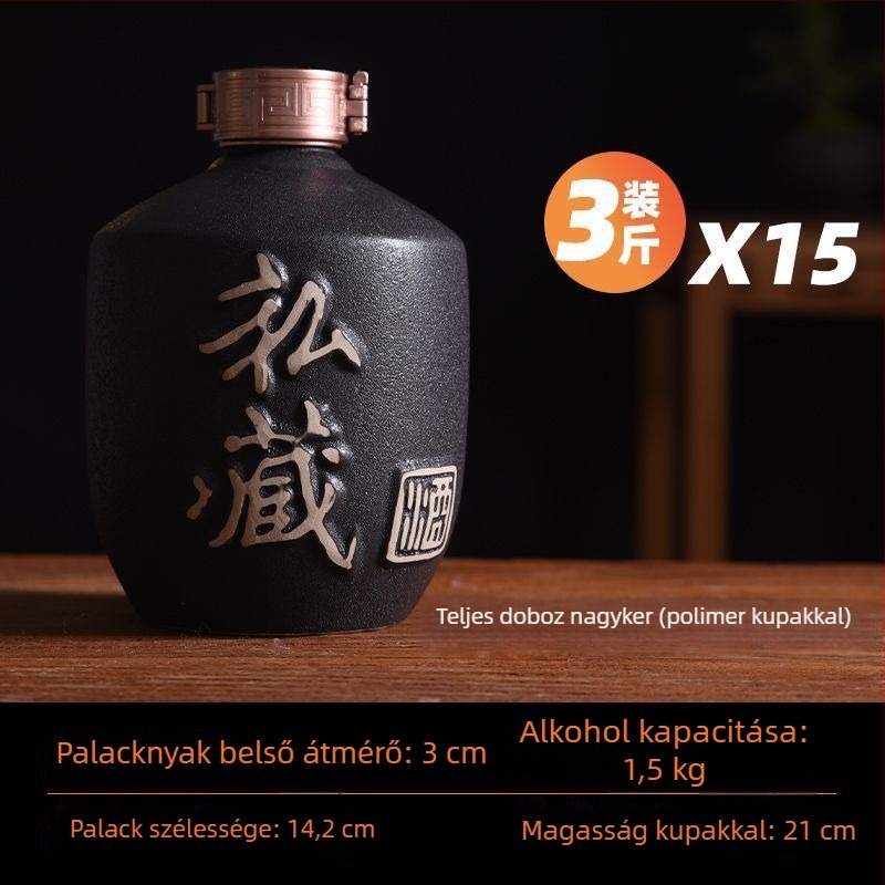 Kerámiából készült zárható boros tartály, üres tartály borhoz, 25 kg kapacitás