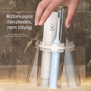 Áttetsző utazási szájöblítő pohár és hordozható fogkefetartó doboz - fogkefetartó készlet