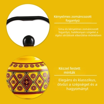 Emaillált kerámia vízforraló virágos motívummal – pastoral stílusú konyhai kellékek, forró vízhez