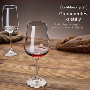 Burgundiai borospoharak otthoni használatra, ólommentes kristályüveg, nagy méretű magas lábú pohárkészlet