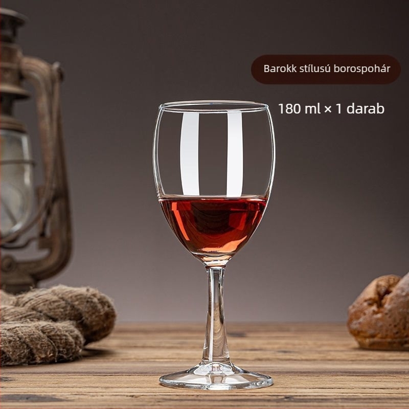 Burgundiai borospoharak otthoni használatra, ólommentes kristályüveg, nagy méretű magas lábú pohárkészlet