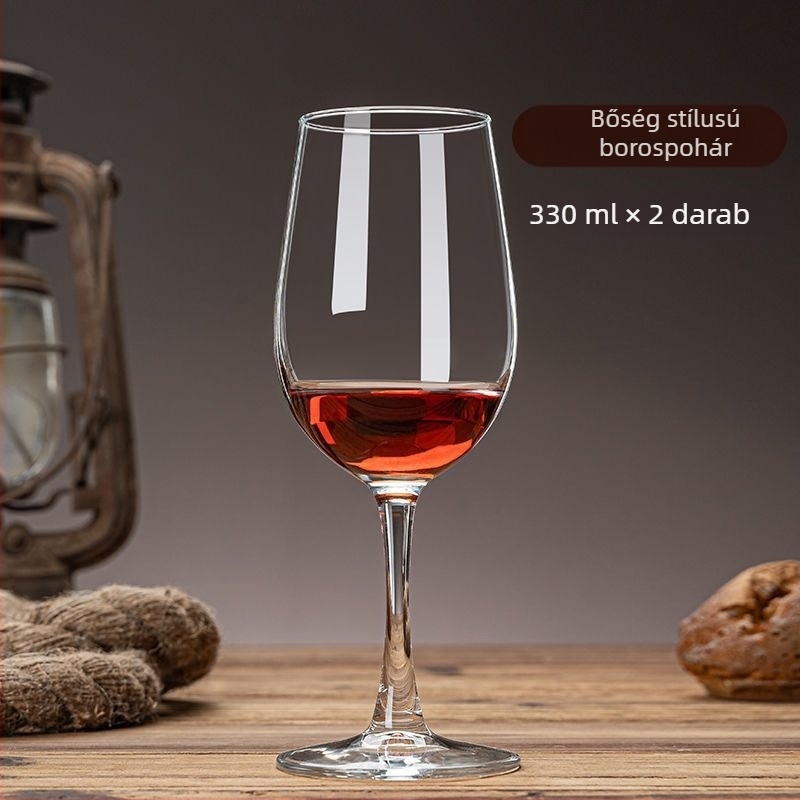 Burgundiai borospoharak otthoni használatra, ólommentes kristályüveg, nagy méretű magas lábú pohárkészlet