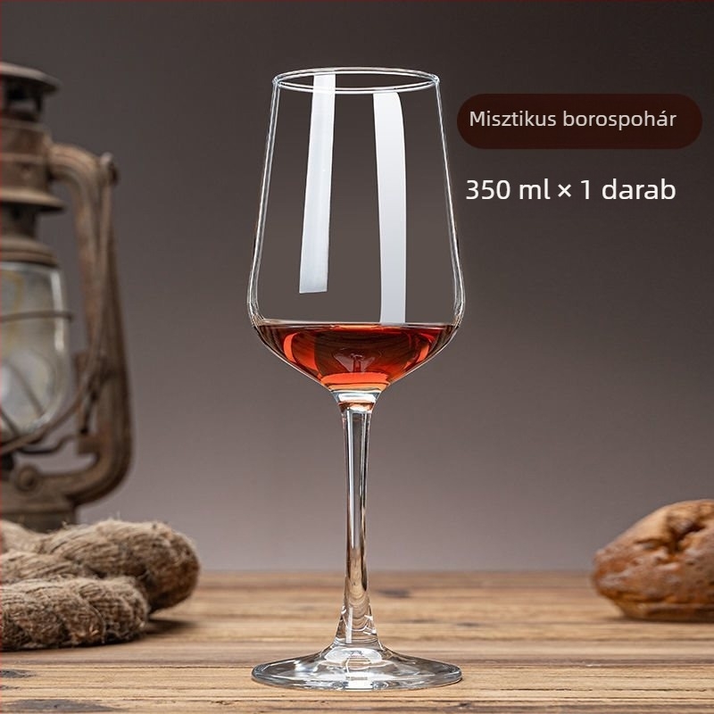 Burgundiai borospoharak otthoni használatra, ólommentes kristályüveg, nagy méretű magas lábú pohárkészlet