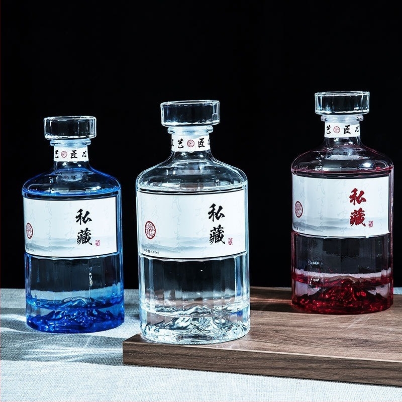 500 ml átlátszó üveg, prémium minőségű, kreatív zárással, otthoni gyümölcsborhoz, whiskyhez és vodkához