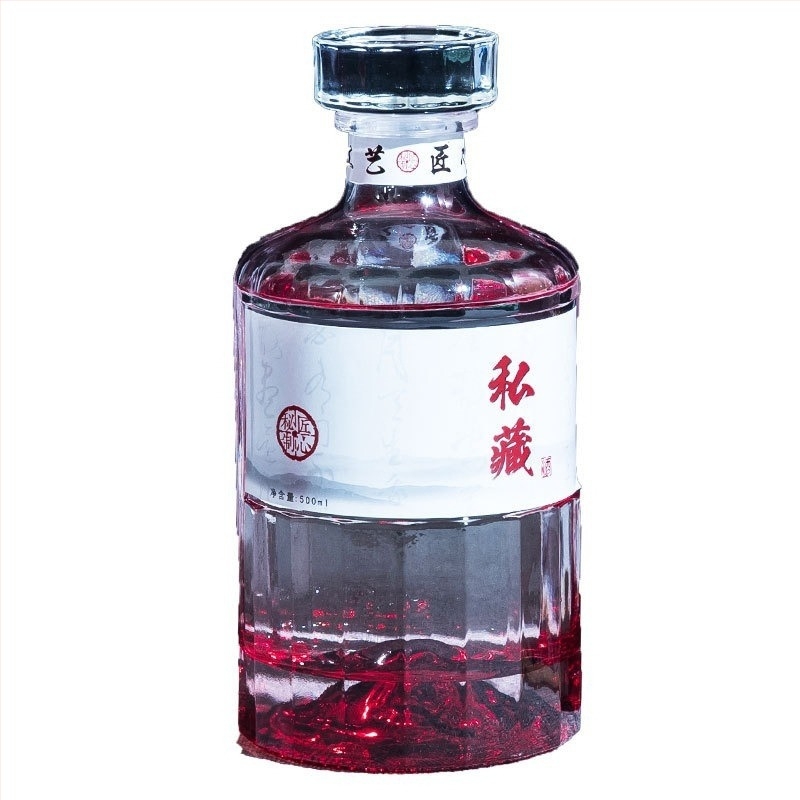 500 ml átlátszó üveg, prémium minőségű, kreatív zárással, otthoni gyümölcsborhoz, whiskyhez és vodkához