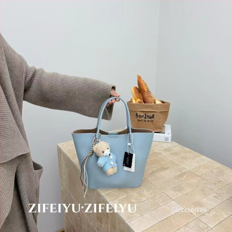 Női nagy kapacitású tote táska PU bőrből Lychee textúrával, cipzáras záródás, mindennapi használatra, bucket-stílusú válltáska, két vállpánttal