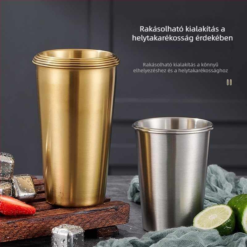 304 rozsdamentes acél egyfalú pohár, 301-400 ml, sokoldalú használatra sörhöz, kávéhoz, gyümölcsléhez és hideg italokhoz
