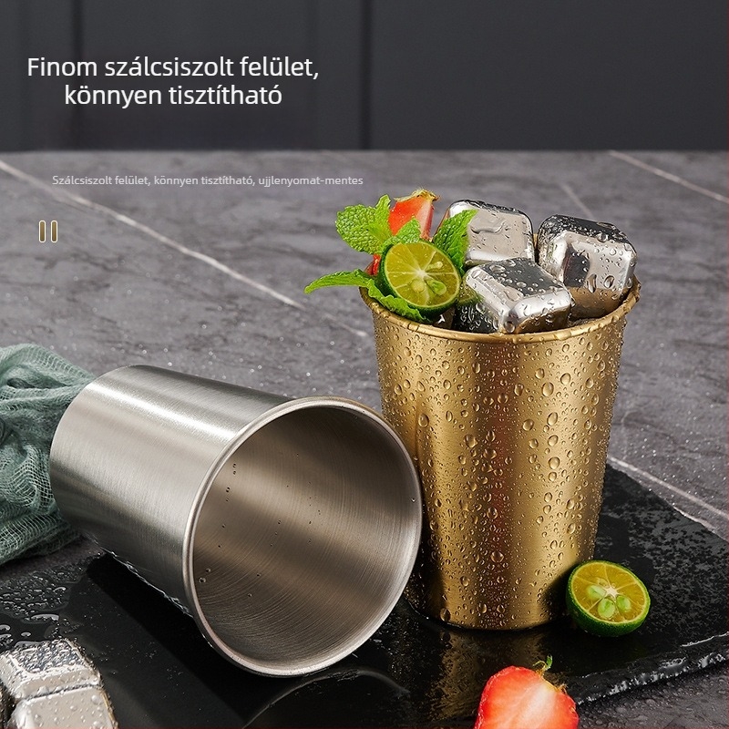 304 rozsdamentes acél egyfalú pohár, 301-400 ml, sokoldalú használatra sörhöz, kávéhoz, gyümölcsléhez és hideg italokhoz