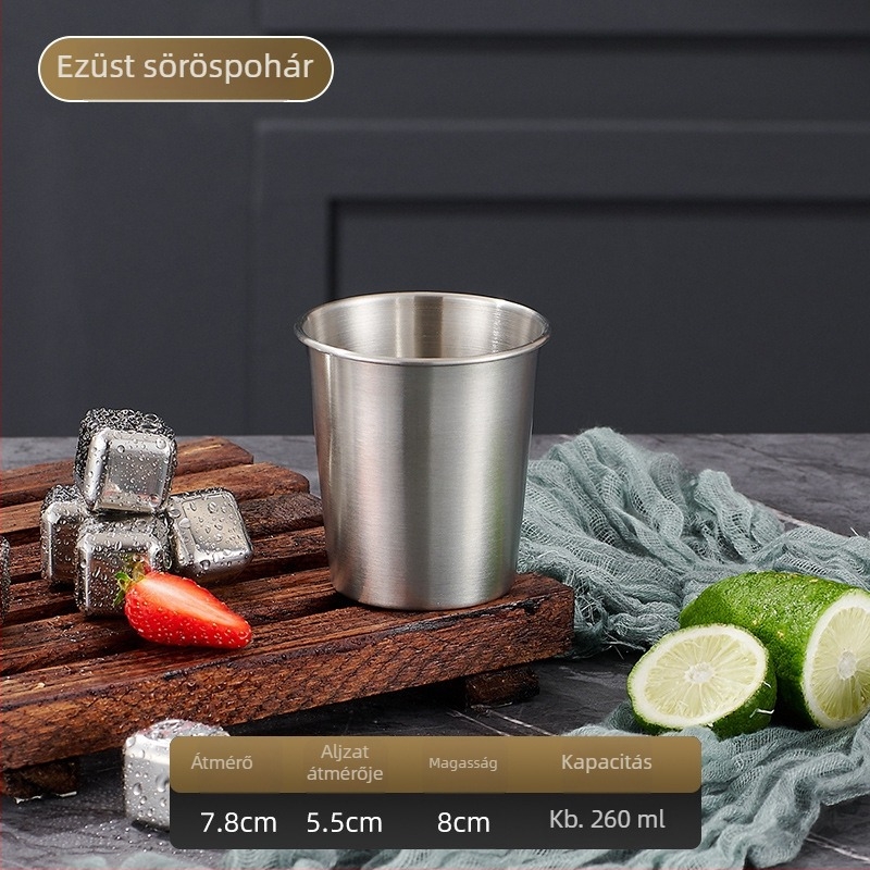 304 rozsdamentes acél egyfalú pohár, 301-400 ml, sokoldalú használatra sörhöz, kávéhoz, gyümölcsléhez és hideg italokhoz