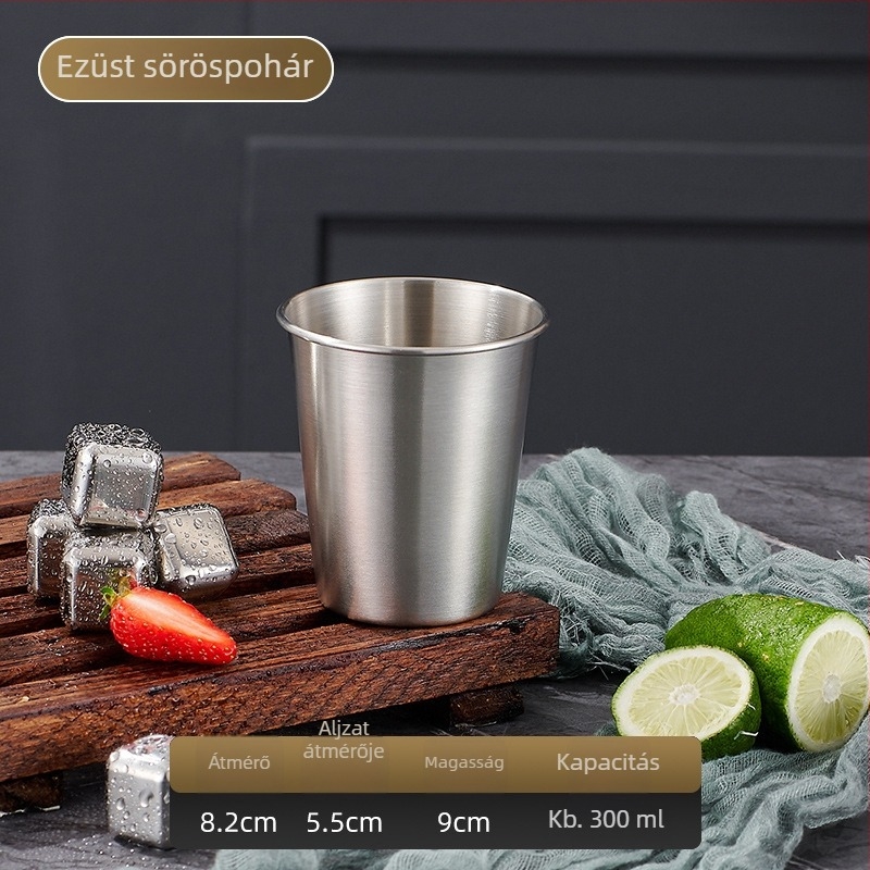 304 rozsdamentes acél egyfalú pohár, 301-400 ml, sokoldalú használatra sörhöz, kávéhoz, gyümölcsléhez és hideg italokhoz