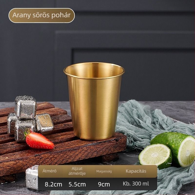 304 rozsdamentes acél egyfalú pohár, 301-400 ml, sokoldalú használatra sörhöz, kávéhoz, gyümölcsléhez és hideg italokhoz