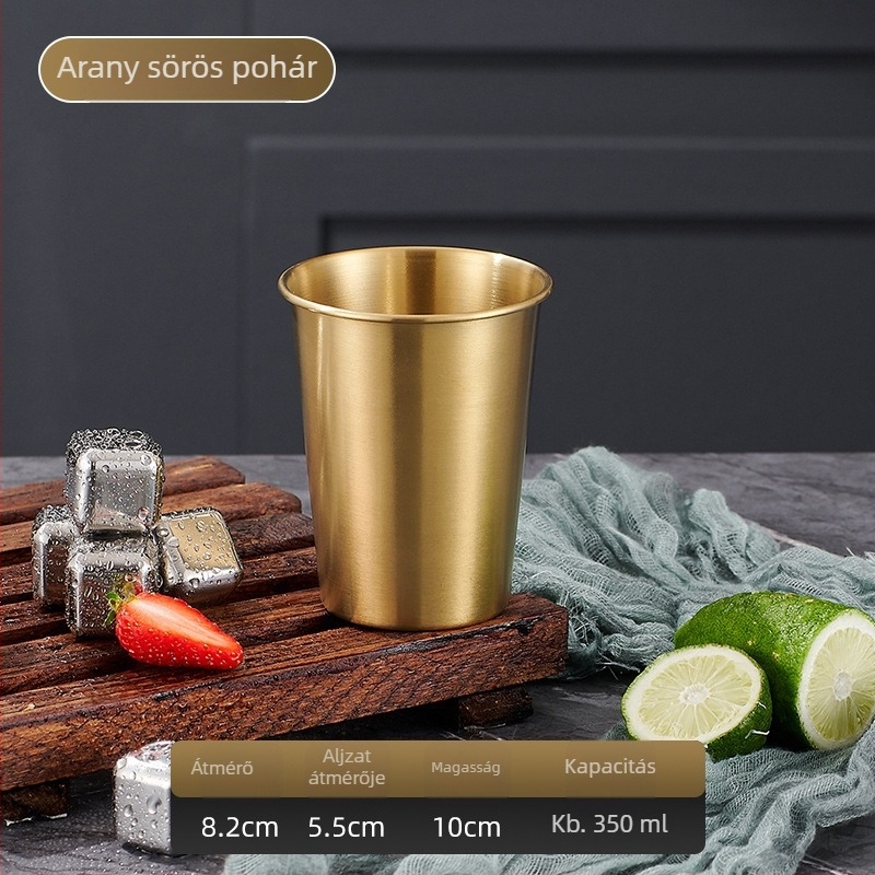 304 rozsdamentes acél egyfalú pohár, 301-400 ml, sokoldalú használatra sörhöz, kávéhoz, gyümölcsléhez és hideg italokhoz