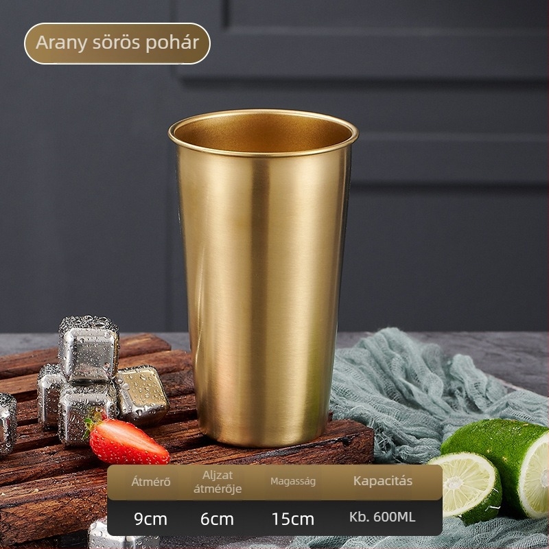 304 rozsdamentes acél egyfalú pohár, 301-400 ml, sokoldalú használatra sörhöz, kávéhoz, gyümölcsléhez és hideg italokhoz