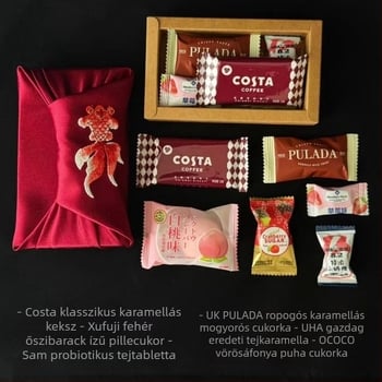 Kínai stílusú esküvői csomagoló kendő brokát selyemből, vőlegényeknek és koszorúslányoknak, luxus édesség-doboz