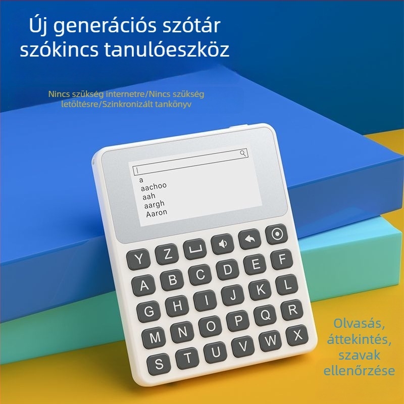 Angol elektronikus szótár és szótanuló készülék, hosszú üzemidő, 3500 szóval szókincs, valós emberi kiejtés