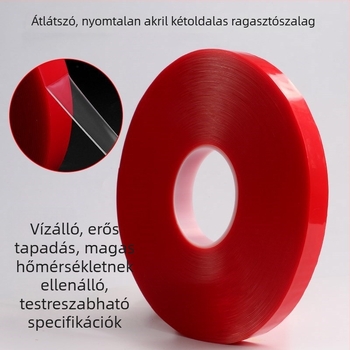 Nano kétoldalas akril ragasztó, magas viszkozitású, erős rögzítés falakhoz és jármű felületekhez, átlátszó, vízálló, maradékmentes
