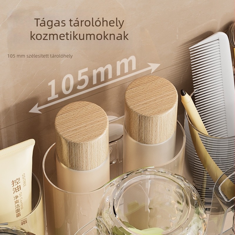 Fali fogkefetartó vákuumos rögzítéssel — fúrás nélkül, egyszerű pohár- és fogkefetartó
