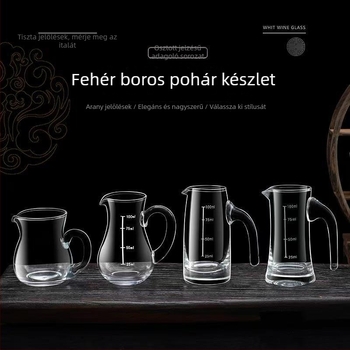 Üveg ital-dekanter mérőjelzésekkel vörösborhoz és szeszes italokhoz, vastagított kivitel, otthoni használatra