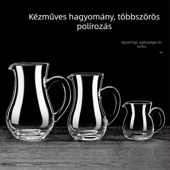 Üveg ital-dekanter mérőjelzésekkel vörösborhoz és szeszes italokhoz, vastagított kivitel, otthoni használatra