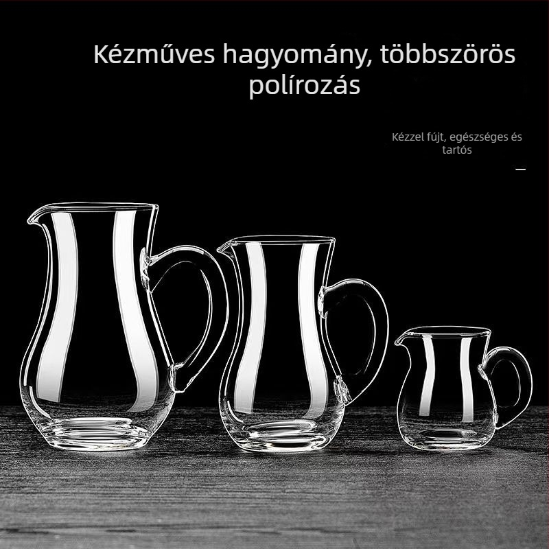 Üveg ital-dekanter mérőjelzésekkel vörösborhoz és szeszes italokhoz, vastagított kivitel, otthoni használatra