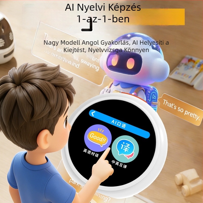 A1 Okos idő-robot hangalapú ébresztővel gyerekeknek, angol nyelvtanulás és mesemondó játék, nagy modell