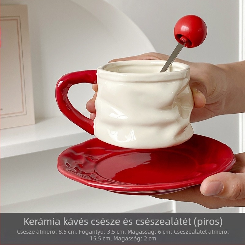 Instagram-stílusú 2025 kávéscsésze és alátét készlet, elegáns kerámia csésze a délutáni teához, luxus bögre