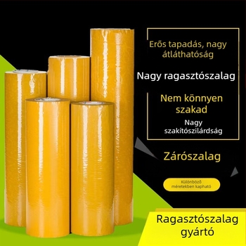 Sárga csomagoló tape, nagy tekercs, rendkívül széles, szélessége 32 cm és 42 cm