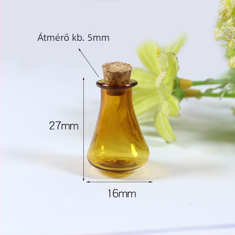 Mini kívánságüveg – üres üveg DIY ékszerkészítéshez, különleges formájú, sodródó üveg